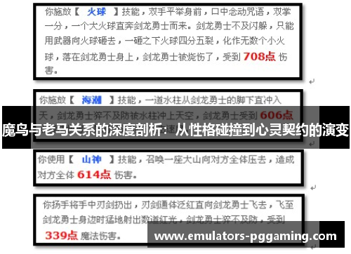 魔鸟与老马关系的深度剖析：从性格碰撞到心灵契约的演变